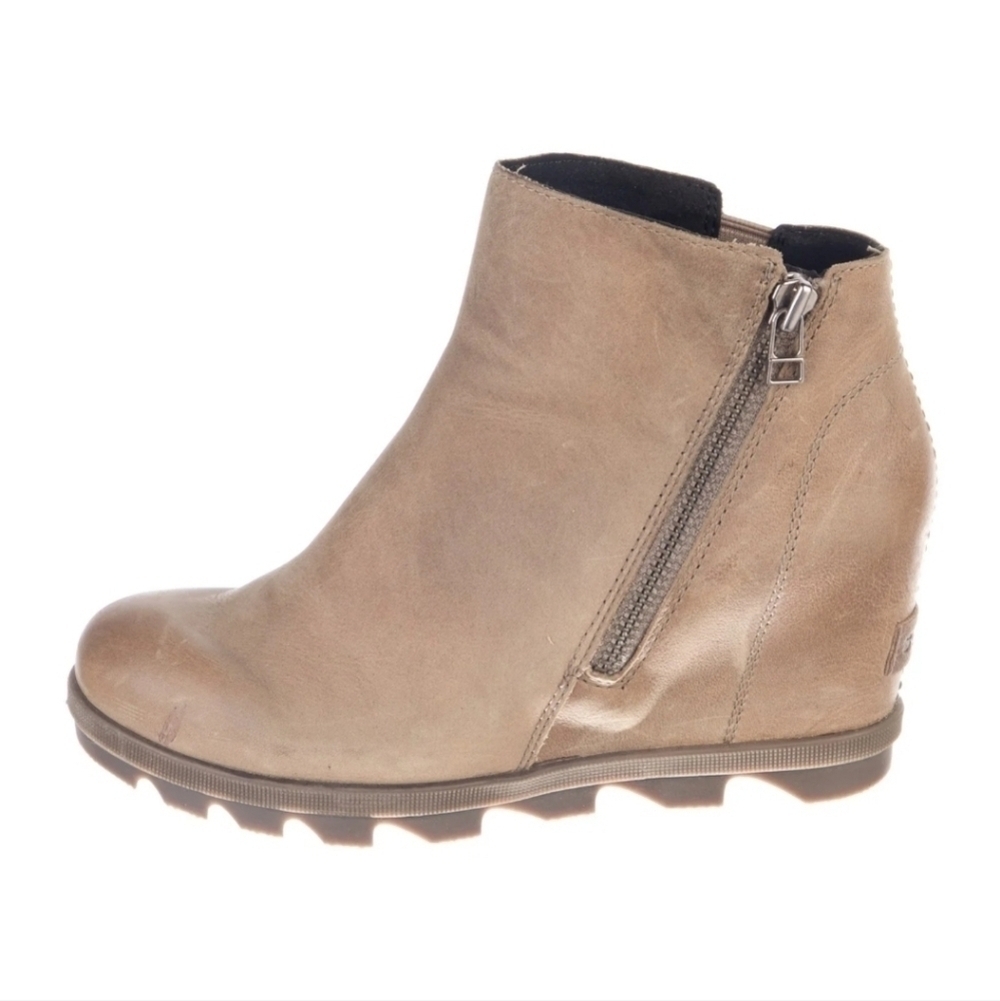 Sorel Women Ankle Hidden Joan of Artic Wedge Leather boots shoes sz 9.5